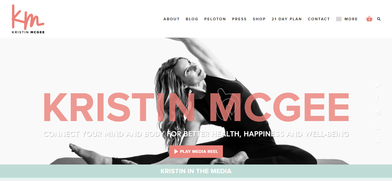 Yoga Trainer Website Design Examples (Kristin Mcgee) - SmallBusinessWeb