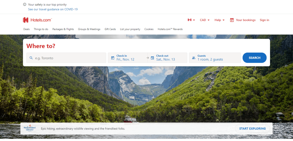 Small Website Businesses from Canada in 2023 - Travel (Hotels.com) - SmallBusinessWeb