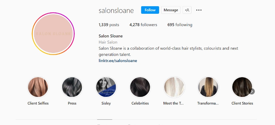 Salons Social Media Marketing Inspirations USA (Salonsloane) - SmallBusinessWeb